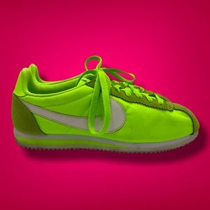 Womens Neon Green Nike Cortez Athletic 